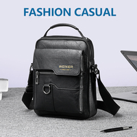 الرجال Vintage حقائب جلدية Crossbody الكتف عالية الجودة حمل موضة رجال الأعمال رسول حقيبة جلدية حقائب فاني حزمة - الصورة 2
